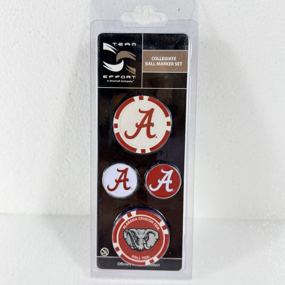 Alabama Crimson Tide Collegiate Golf Ball Marker Set Poker Chips Team Effort NEW